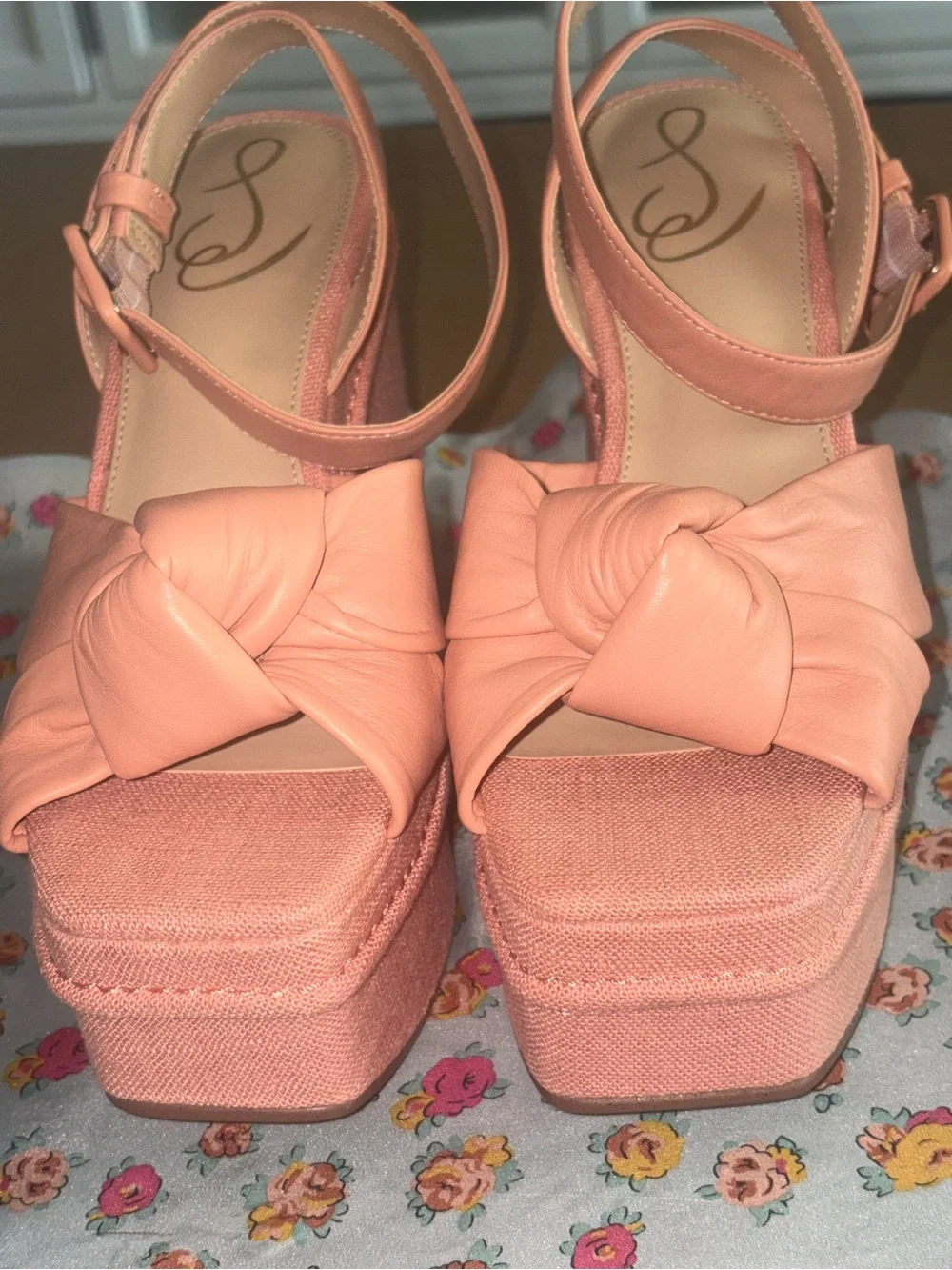 Sam Edelman Coral Knotted Platform Slingback Sandals EXCELLENT CONDITION  7 1/2